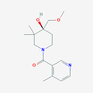 molecular formula C16H24N2O3 B5596245 (4S*)-4-(methoxymethyl)-3,3-dimethyl-1-[(4-methylpyridin-3-yl)carbonyl]piperidin-4-ol 