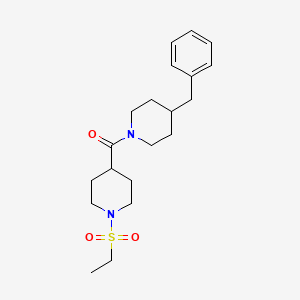 molecular formula C20H30N2O3S B5596247 4-benzyl-1-{[1-(ethylsulfonyl)-4-piperidinyl]carbonyl}piperidine 