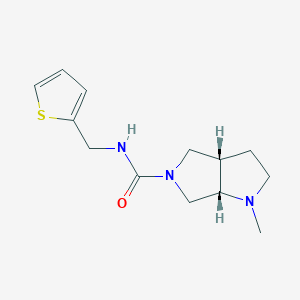 molecular formula C13H19N3OS B5596264 (3aS,6aS)-1-methyl-N-(2-thienylmethyl)hexahydropyrrolo[3,4-b]pyrrole-5(1H)-carboxamide 