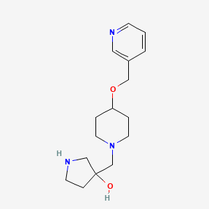 molecular formula C16H25N3O2 B5596282 3-{[4-(3-pyridinylmethoxy)-1-piperidinyl]methyl}-3-pyrrolidinol dihydrochloride 