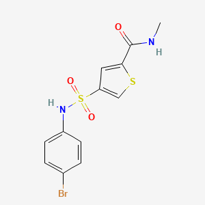 molecular formula C12H11BrN2O3S2 B5596323 4-{[(4-bromophenyl)amino]sulfonyl}-N-methyl-2-thiophenecarboxamide 