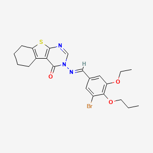 3-[(3-bromo-5-ethoxy-4-propoxybenzylidene)amino]-5,6,7,8-tetrahydro[1]benzothieno[2,3-d]pyrimidin-4(3H)-one