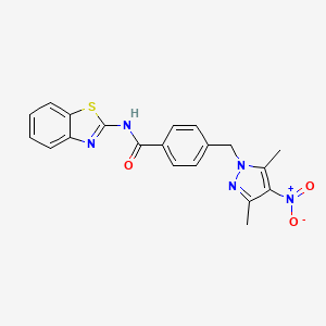 N-1,3-benzothiazol-2-yl-4-[(3,5-dimethyl-4-nitro-1H-pyrazol-1-yl)methyl]benzamide