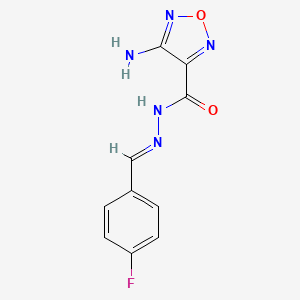 molecular formula C10H8FN5O2 B5596361 4-amino-N'-(4-fluorobenzylidene)-1,2,5-oxadiazole-3-carbohydrazide 