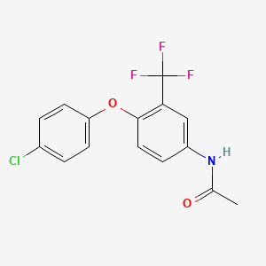 molecular formula C15H11ClF3NO2 B5596379 N-[4-(4-chlorophenoxy)-3-(trifluoromethyl)phenyl]acetamide 