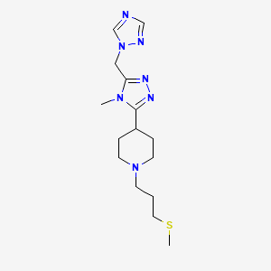 molecular formula C15H25N7S B5596380 1-[3-(methylthio)propyl]-4-[4-methyl-5-(1H-1,2,4-triazol-1-ylmethyl)-4H-1,2,4-triazol-3-yl]piperidine 