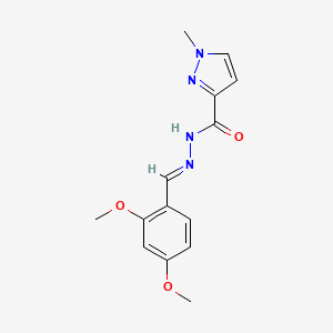 molecular formula C14H16N4O3 B5596383 N'-(2,4-dimethoxybenzylidene)-1-methyl-1H-pyrazole-3-carbohydrazide 