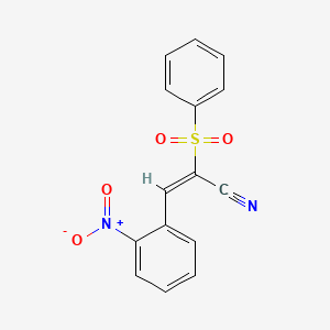 molecular formula C15H10N2O4S B5596455 3-(2-nitrophenyl)-2-(phenylsulfonyl)acrylonitrile 