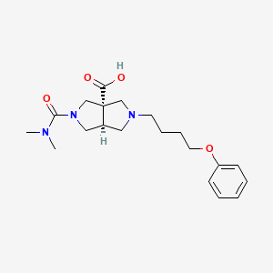 molecular formula C20H29N3O4 B5596465 (3aS*,6aS*)-2-[(dimethylamino)carbonyl]-5-(4-phenoxybutyl)hexahydropyrrolo[3,4-c]pyrrole-3a(1H)-carboxylic acid 