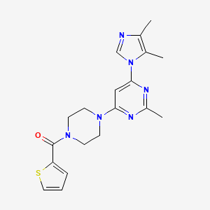 molecular formula C19H22N6OS B5596480 4-(4,5-二甲基-1H-咪唑-1-基)-2-甲基-6-[4-(2-噻吩基羰基)-1-哌嗪基]嘧啶 