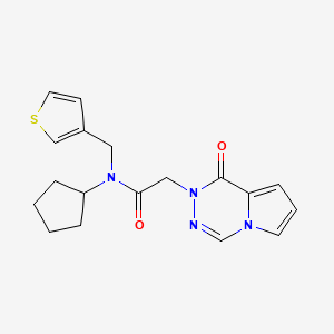 molecular formula C18H20N4O2S B5596500 N-cyclopentyl-2-(1-oxopyrrolo[1,2-d][1,2,4]triazin-2(1H)-yl)-N-(3-thienylmethyl)acetamide 