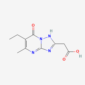 molecular formula C10H12N4O3 B5596512 (6-ethyl-7-hydroxy-5-methyl[1,2,4]triazolo[1,5-a]pyrimidin-2-yl)acetic acid 