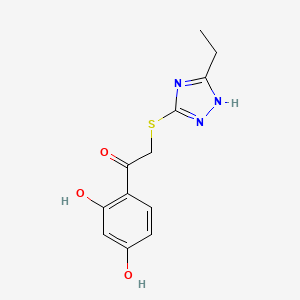 molecular formula C12H13N3O3S B5596522 1-(2,4-dihydroxyphenyl)-2-[(5-ethyl-4H-1,2,4-triazol-3-yl)thio]ethanone 