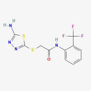 molecular formula C11H9F3N4OS2 B5596546 2-[(5-amino-1,3,4-thiadiazol-2-yl)thio]-N-[2-(trifluoromethyl)phenyl]acetamide 