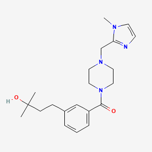 molecular formula C21H30N4O2 B5596575 2-methyl-4-[3-({4-[(1-methyl-1H-imidazol-2-yl)methyl]-1-piperazinyl}carbonyl)phenyl]-2-butanol 