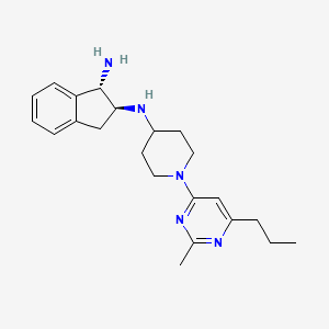 molecular formula C22H31N5 B5596621 [(1S,2S)-1-amino-2,3-dihydro-1H-inden-2-yl][1-(2-methyl-6-propyl-4-pyrimidinyl)-4-piperidinyl]amine dihydrochloride 