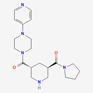 molecular formula C20H29N5O2 B5596643 1-pyridin-4-yl-4-{[(3R*,5R*)-5-(pyrrolidin-1-ylcarbonyl)piperidin-3-yl]carbonyl}piperazine 