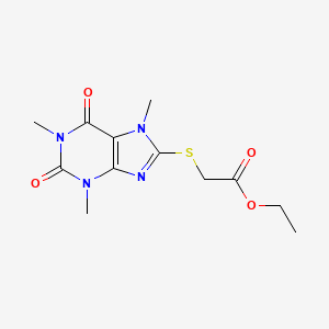 molecular formula C12H16N4O4S B5596651 ethyl [(1,3,7-trimethyl-2,6-dioxo-2,3,6,7-tetrahydro-1H-purin-8-yl)thio]acetate CAS No. 5931-82-8