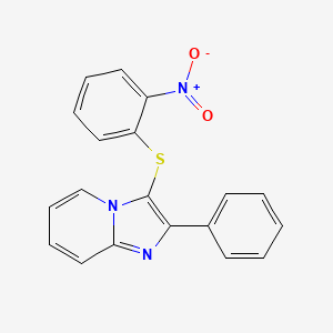 molecular formula C19H13N3O2S B5596672 3-[(2-nitrophenyl)thio]-2-phenylimidazo[1,2-a]pyridine 