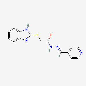 molecular formula C15H13N5OS B5596673 2-(1H-benzimidazol-2-ylthio)-N'-(4-pyridinylmethylene)acetohydrazide 