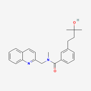molecular formula C23H26N2O2 B5596696 3-(3-羟基-3-甲基丁基)-N-甲基-N-(2-喹啉甲基)苯甲酰胺 