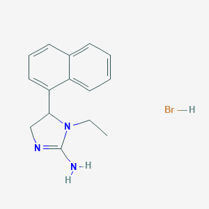 molecular formula C15H18BrN3 B055967 1-Ethyl-2-imino-5-(1-naphthalenyl)imidazolidine hydrobromide CAS No. 124779-45-9