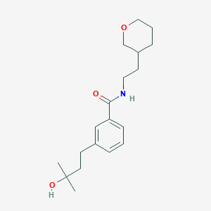 molecular formula C19H29NO3 B5596716 3-(3-羟基-3-甲基丁基)-N-[2-(四氢-2H-吡喃-3-基)乙基]苯甲酰胺 