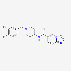 molecular formula C20H20F2N4O B5596729 N-[1-(3,4-difluorobenzyl)piperidin-4-yl]imidazo[1,2-a]pyridine-6-carboxamide 
