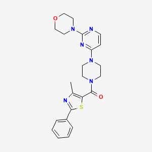 molecular formula C23H26N6O2S B5596733 4-(4-{4-[(4-methyl-2-phenyl-1,3-thiazol-5-yl)carbonyl]-1-piperazinyl}-2-pyrimidinyl)morpholine 