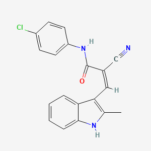 N-(4-chlorophenyl)-2-cyano-3-(2-methyl-1H-indol-3-yl)acrylamide