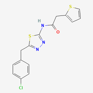 molecular formula C15H12ClN3OS2 B5596770 N-[5-(4-chlorobenzyl)-1,3,4-thiadiazol-2-yl]-2-(2-thienyl)acetamide 