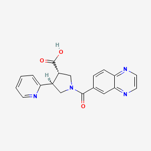 molecular formula C19H16N4O3 B5596773 (3S*,4S*)-4-pyridin-2-yl-1-(quinoxalin-6-ylcarbonyl)pyrrolidine-3-carboxylic acid 
