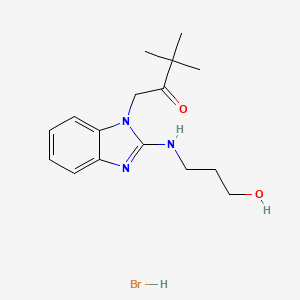 1-{2-[(3-hydroxypropyl)amino]-1H-benzimidazol-1-yl}-3,3-dimethyl-2-butanone hydrobromide