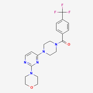 molecular formula C20H22F3N5O2 B5596808 4-(4-{4-[4-(trifluoromethyl)benzoyl]-1-piperazinyl}-2-pyrimidinyl)morpholine 