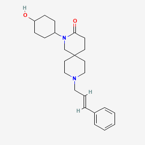 molecular formula C24H34N2O2 B5596915 2-(trans-4-hydroxycyclohexyl)-9-[(2E)-3-phenylprop-2-en-1-yl]-2,9-diazaspiro[5.5]undecan-3-one 