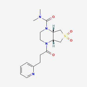 (4aR*,7aS*)-N,N-dimethyl-4-[3-(2-pyridinyl)propanoyl]hexahydrothieno[3,4-b]pyrazine-1(2H)-carboxamide 6,6-dioxide