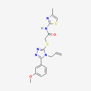 molecular formula C18H19N5O2S2 B5596924 2-{[4-allyl-5-(3-methoxyphenyl)-4H-1,2,4-triazol-3-yl]thio}-N-(4-methyl-1,3-thiazol-2-yl)acetamide 