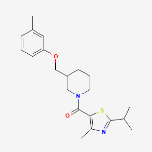 molecular formula C21H28N2O2S B5596946 1-[(2-isopropyl-4-methyl-1,3-thiazol-5-yl)carbonyl]-3-[(3-methylphenoxy)methyl]piperidine 