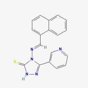 molecular formula C18H13N5S B5596978 4-[(1-naphthylmethylene)amino]-5-(3-pyridinyl)-4H-1,2,4-triazole-3-thiol 
