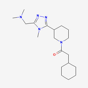 molecular formula C19H33N5O B5597008 ({5-[1-(cyclohexylacetyl)piperidin-3-yl]-4-methyl-4H-1,2,4-triazol-3-yl}methyl)dimethylamine 