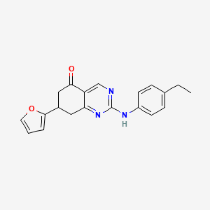 molecular formula C20H19N3O2 B5597017 2-[(4-ethylphenyl)amino]-7-(2-furyl)-7,8-dihydro-5(6H)-quinazolinone 