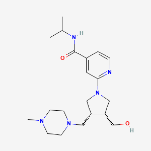 molecular formula C20H33N5O2 B5597021 2-{(3R*,4R*)-3-(hydroxymethyl)-4-[(4-methylpiperazin-1-yl)methyl]pyrrolidin-1-yl}-N-isopropylisonicotinamide 