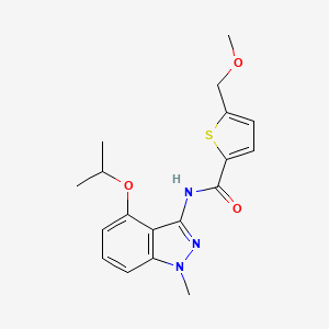 molecular formula C18H21N3O3S B5597037 N-(4-isopropoxy-1-methyl-1H-indazol-3-yl)-5-(methoxymethyl)thiophene-2-carboxamide 