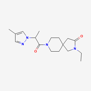 2-ethyl-8-[2-(4-methyl-1H-pyrazol-1-yl)propanoyl]-2,8-diazaspiro[4.5]decan-3-one