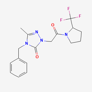 molecular formula C17H19F3N4O2 B5597110 4-benzyl-5-methyl-2-{2-oxo-2-[2-(trifluoromethyl)-1-pyrrolidinyl]ethyl}-2,4-dihydro-3H-1,2,4-triazol-3-one 
