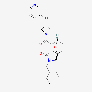 molecular formula C23H29N3O4 B5597140 (3aR*,6S*)-2-(2-ethylbutyl)-7-{[3-(pyridin-3-yloxy)azetidin-1-yl]carbonyl}-2,3,7,7a-tetrahydro-3a,6-epoxyisoindol-1(6H)-one 