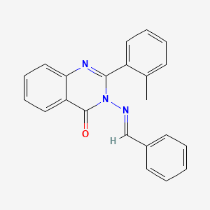 molecular formula C22H17N3O B5597145 3-(benzylideneamino)-2-(2-methylphenyl)-4(3H)-quinazolinone 