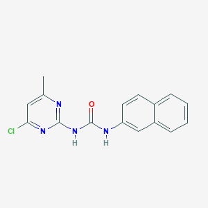 molecular formula C16H13ClN4O B5597151 N-(4-chloro-6-methyl-2-pyrimidinyl)-N'-2-naphthylurea 