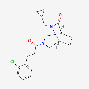 molecular formula C20H25ClN2O2 B5597189 (1S*,5R*)-3-[3-(2-chlorophenyl)propanoyl]-6-(cyclopropylmethyl)-3,6-diazabicyclo[3.2.2]nonan-7-one 