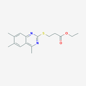 ethyl 3-[(4,6,7-trimethyl-2-quinazolinyl)thio]propanoate